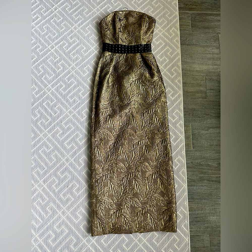 Nha Bhanh Gold Strapless Dress